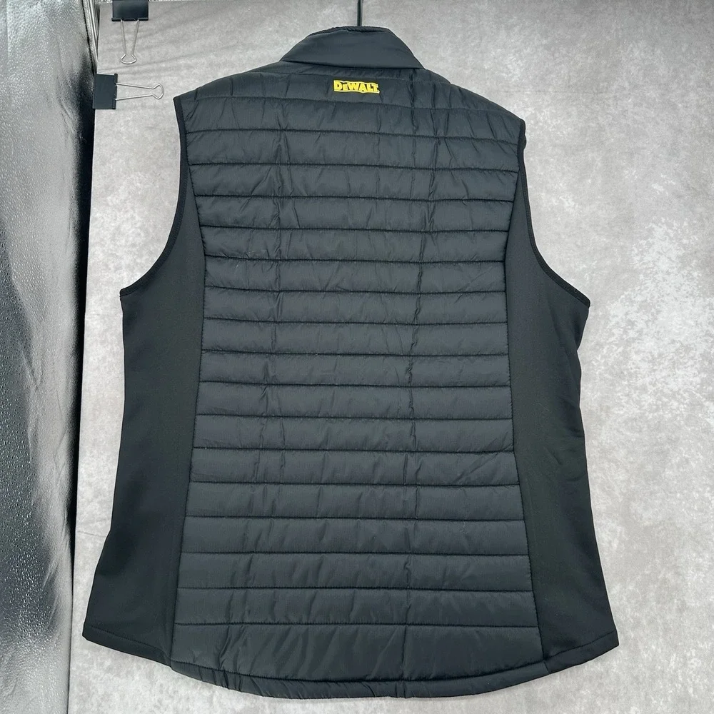DEWALT Hybrid Vest Mens XLarge Black Quilted Softshell Full Zip